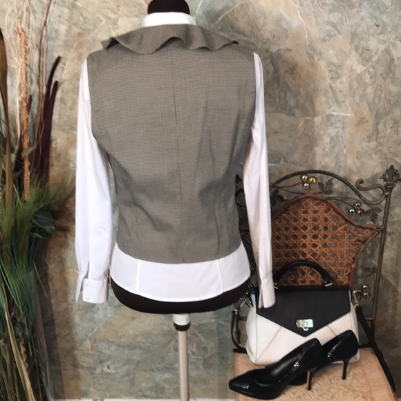 Ralph Lauren 🌹chaps stunning houndstooth executive ruffled vest - Picture 9 of 11